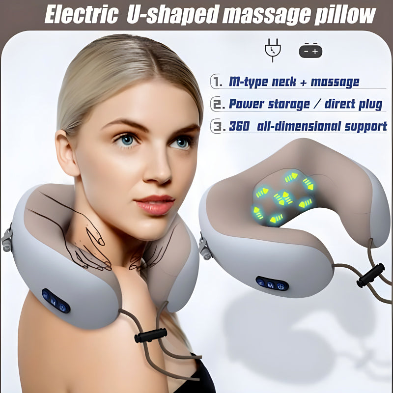 Neck U-Shaped Massager Pillow